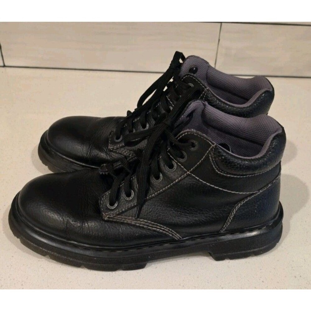 Dr Martens Tacoma Black Pebbled Leather Lace Up Ankle Boots Mens Size 11 US